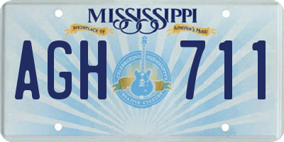 MS license plate AGH711