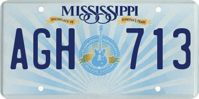 MS license plate AGH713