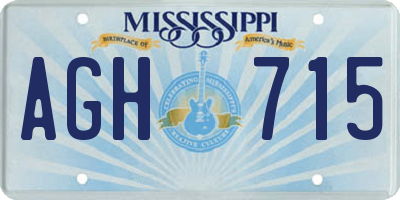 MS license plate AGH715