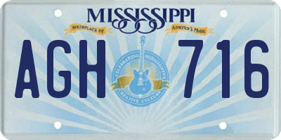 MS license plate AGH716
