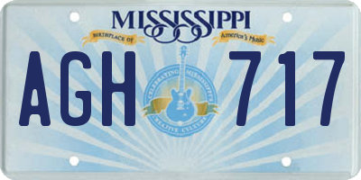 MS license plate AGH717