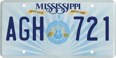 MS license plate AGH721