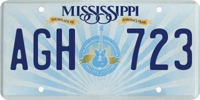 MS license plate AGH723