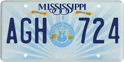 MS license plate AGH724