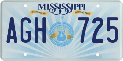 MS license plate AGH725