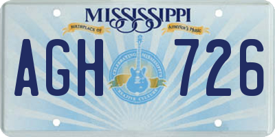 MS license plate AGH726