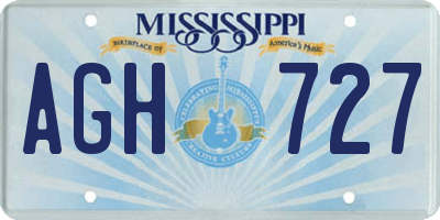 MS license plate AGH727