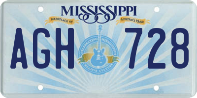 MS license plate AGH728