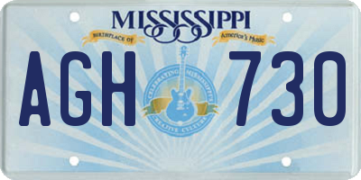 MS license plate AGH730