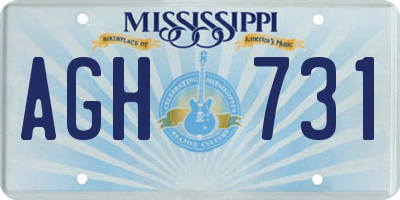 MS license plate AGH731