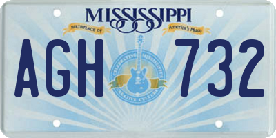 MS license plate AGH732
