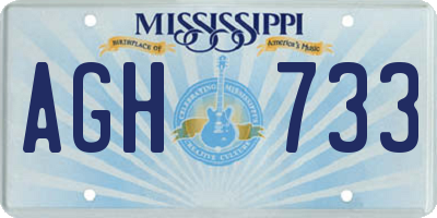 MS license plate AGH733