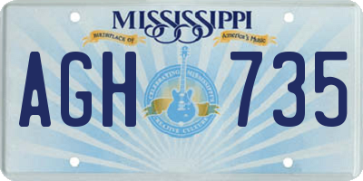 MS license plate AGH735