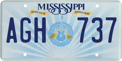 MS license plate AGH737