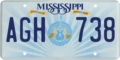 MS license plate AGH738