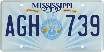 MS license plate AGH739