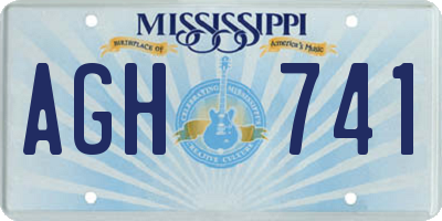 MS license plate AGH741