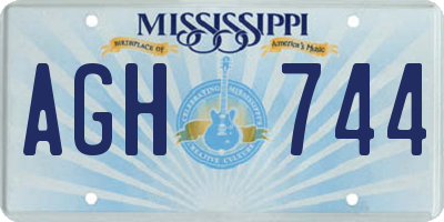 MS license plate AGH744