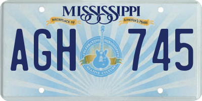 MS license plate AGH745