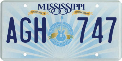 MS license plate AGH747