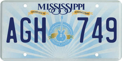 MS license plate AGH749