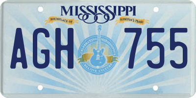 MS license plate AGH755