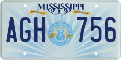 MS license plate AGH756
