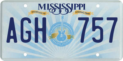 MS license plate AGH757