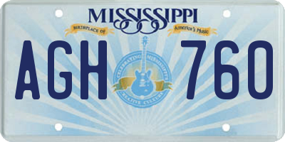 MS license plate AGH760