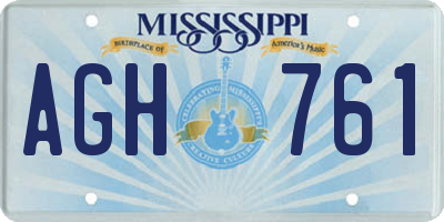 MS license plate AGH761