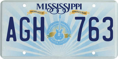 MS license plate AGH763