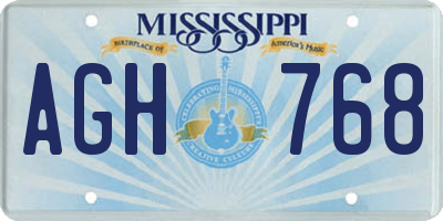 MS license plate AGH768