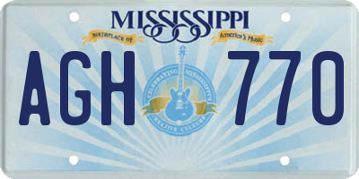 MS license plate AGH770