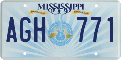 MS license plate AGH771