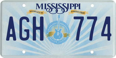 MS license plate AGH774