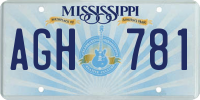 MS license plate AGH781