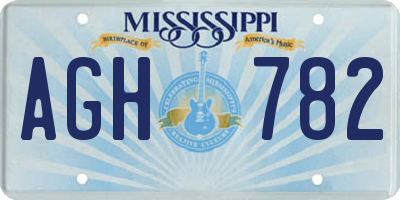 MS license plate AGH782