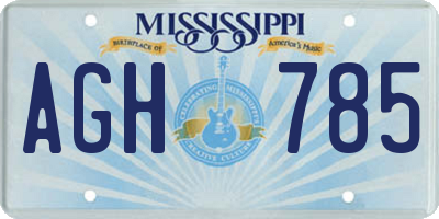 MS license plate AGH785