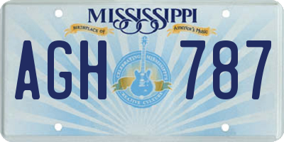 MS license plate AGH787