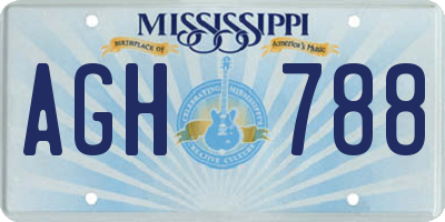 MS license plate AGH788
