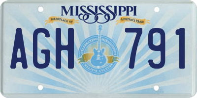 MS license plate AGH791