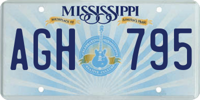 MS license plate AGH795
