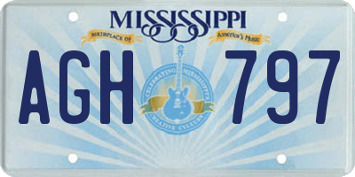 MS license plate AGH797