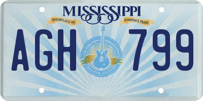 MS license plate AGH799
