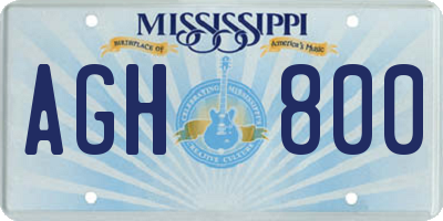 MS license plate AGH800