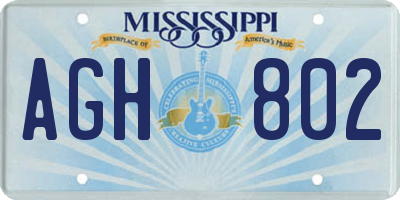 MS license plate AGH802