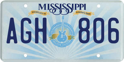 MS license plate AGH806