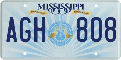 MS license plate AGH808
