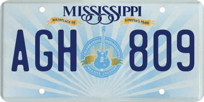 MS license plate AGH809