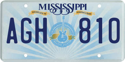 MS license plate AGH810
